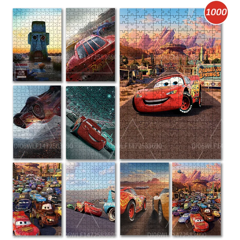 

Деревянный пазл Disney Cars Route 66, 1000 шт., Мультяшные развивающие игрушки, интерактивные игры для родителей и детей, подарки ручной работы для взрослых, HD