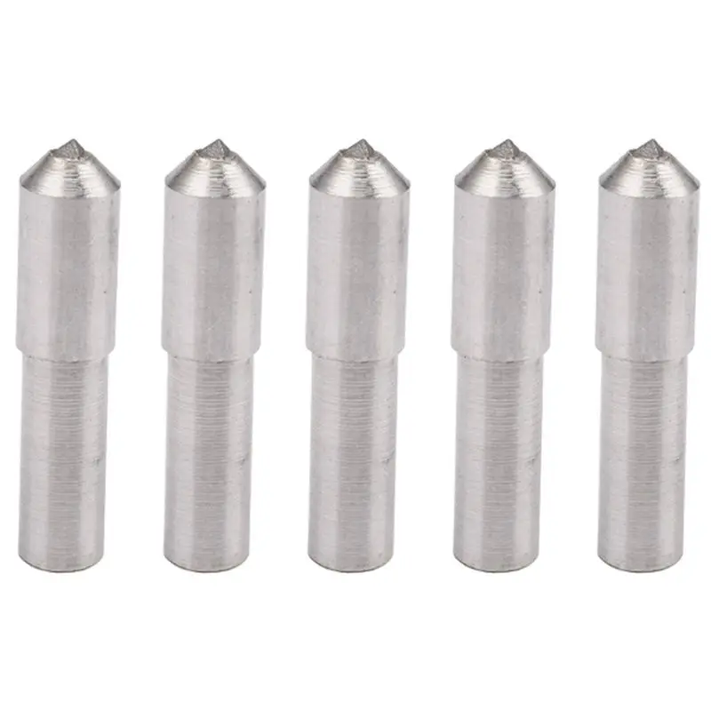 

AT02-5Piece Round Diamond Pen Grinding Wheel Single Point Abrasive Tool Silver Dressing Pen Dresser Grinder Holder