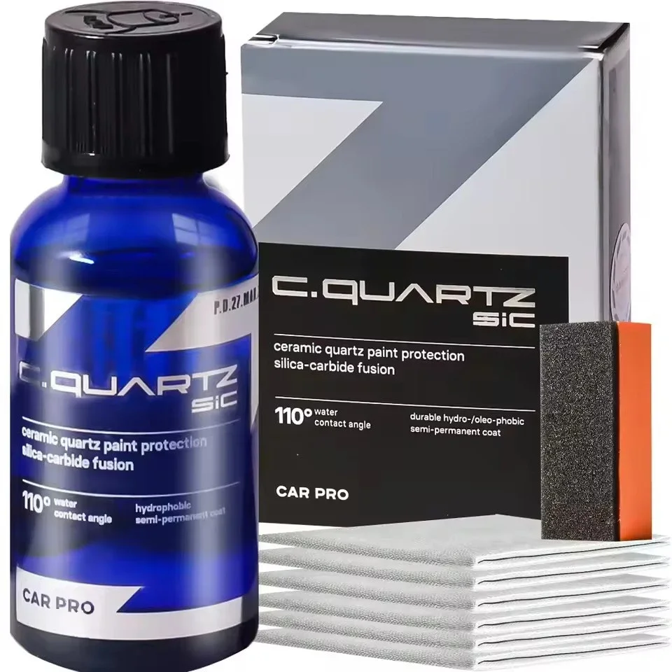 

For CAR PRO CQUARTZ SiC 30ml Kit Car Ceramic Coating Finish Quartz Based Nanotechnology Bonds To Paint Glass Metal and Plastic