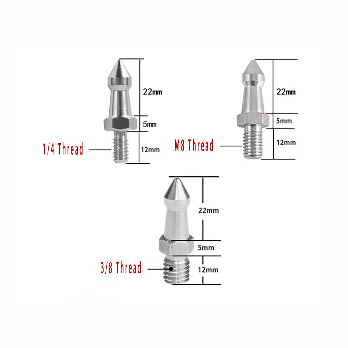 

Stainless Steel Tripod Anti-Slip Foot Pads & Foot Nails - 3/8" 1/4" M8 Screw Universal Base Accessories for Monopods