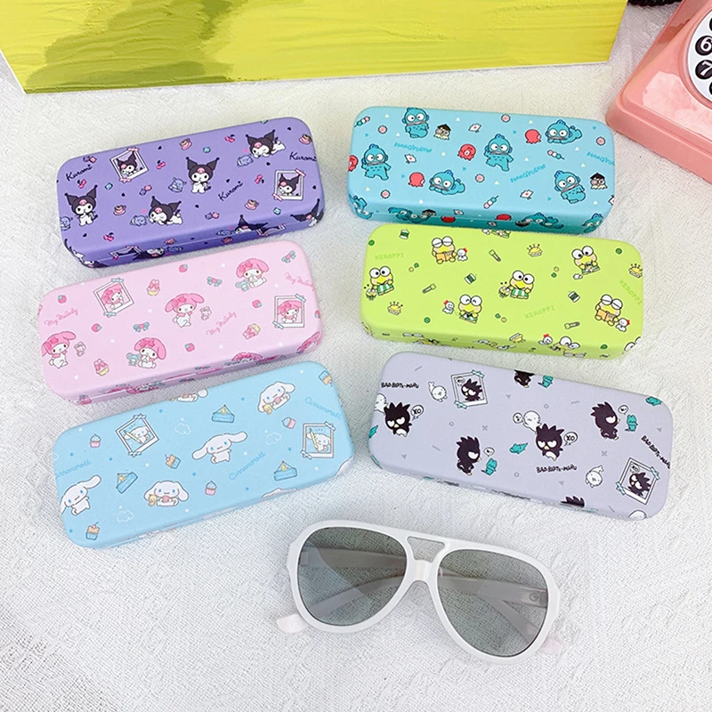 

Новинка, очки Hello Kitty Y2K, фотообои Sanrio с милыми животными, футляр для хранения милых мультяшных солнцезащитных очков, Портативная Игрушка с защитой от падения