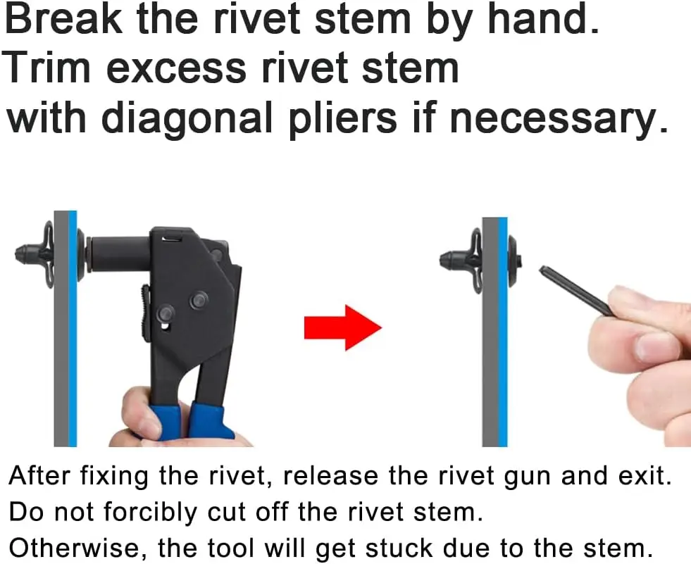 Tools 90∘Angle Plastic Rivet Hand Gun Kit One Hand Operation w/ 40 Sample Poly Rivets