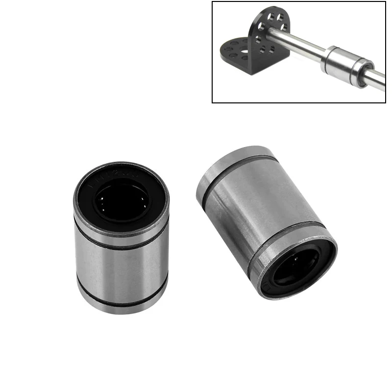 10Pcs LM6UU LM8UU LM10UU LM12UU LM16UU Linear Bushing 8mm CNC Linear Bearings for Rods Rail Linear Shaft CNC 3D Printer Parts