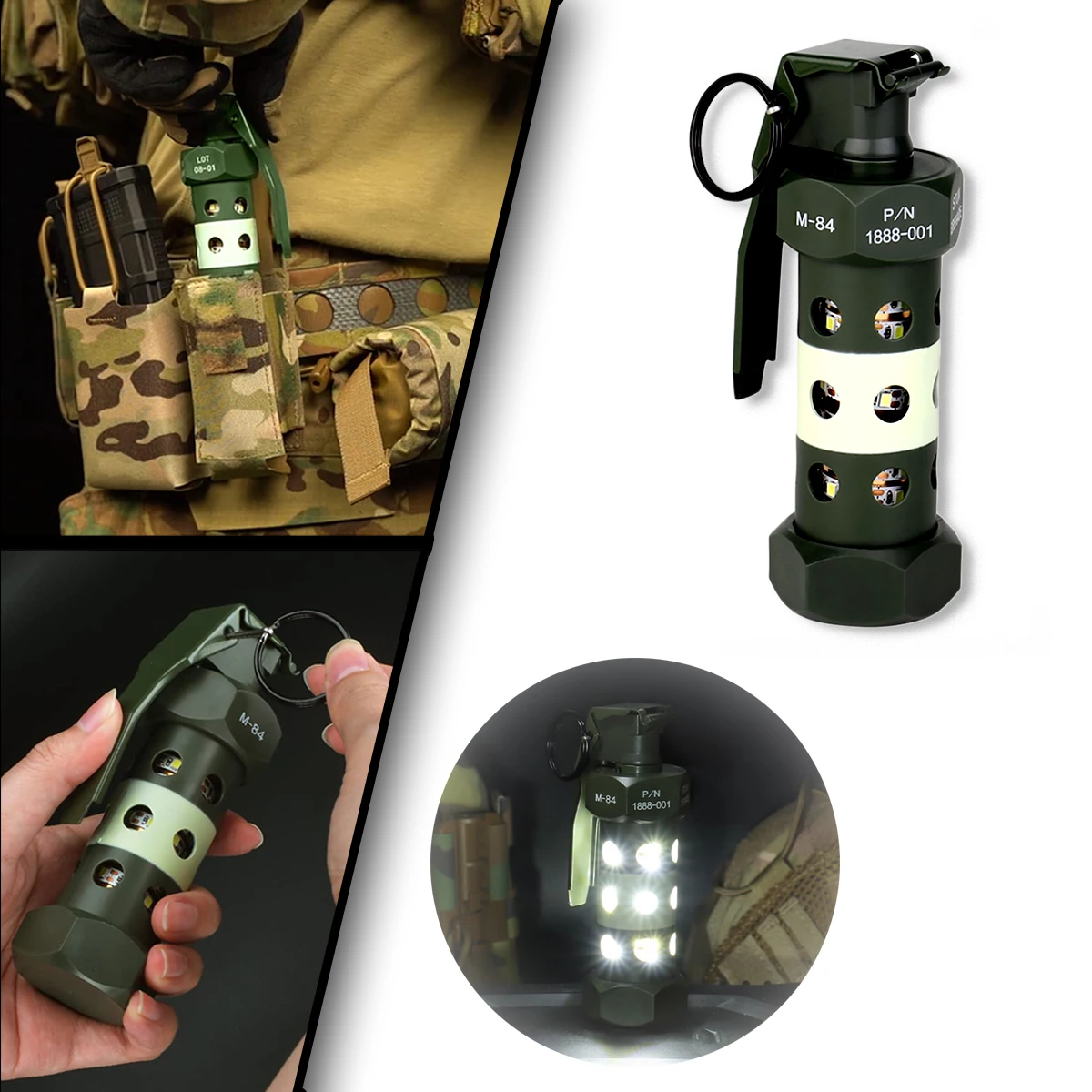 

M84 Luminous Flash Bomb Toy Tactical Equipment Accessories Grenade Model for CS Airgun Paintball Shooting Role-playing Props