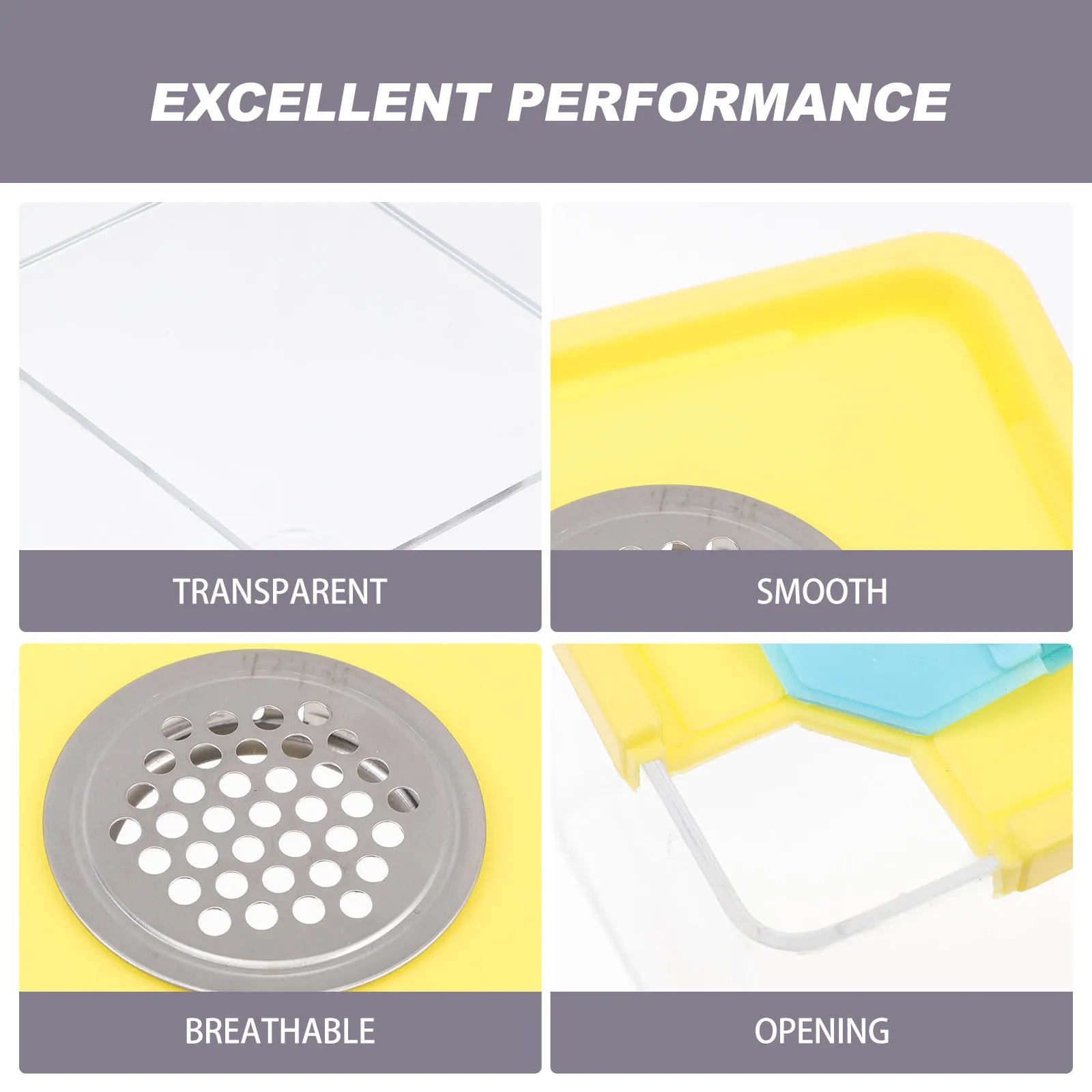 

Spider Breeding Box Transparent Reptile Feeding Container Lightweight Durable With Breathable Hole For Lizard Turtle Frog