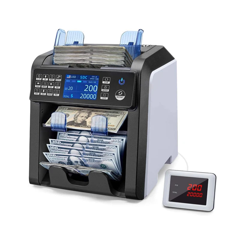 AL-950 CIS Multi Currency Automatic Bill Counting Machine Money Mix Value Note Cash Counting Machine Bill Counter