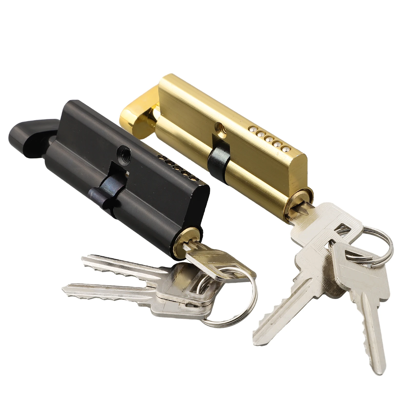 Euro Cylinder Lock 70mm Door Lock With 3 Keys For Wooden UPVC Doors Gold Black High Security Anti-theft Door Lock