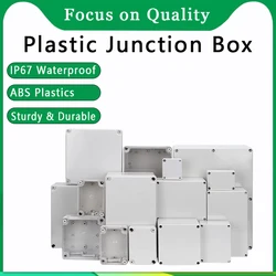 IP67 Outdoor Waterproof Junction Box Gray Cover ABS Electric Plastic Enclosure Screw Cable Sealed Case for Electronics Projects