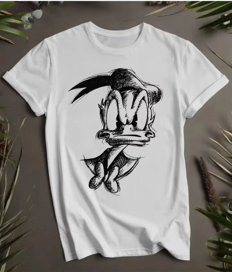 

TOKYO Disney Land Donald Duck T-shirt Moods Cute Couple Gift Unisex Summer Cotton Men's Women Tops Tee Short Sleeve Oversized