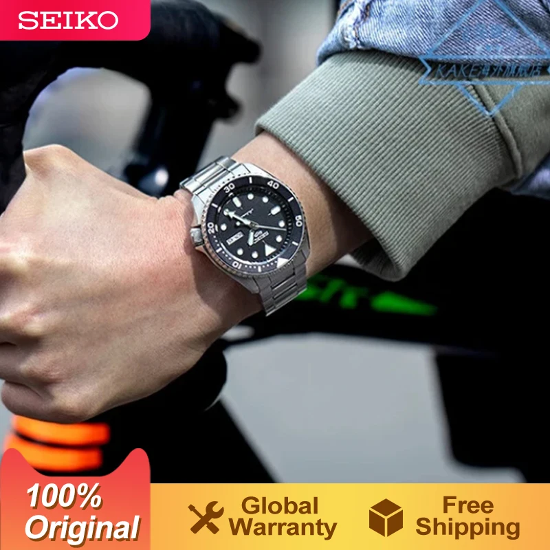 جديد SEIKO 5 ساعة غوص ميكانيكية أوتوماتيكية أصلية للرجال 10bar مقاومة للماء ساعات رياضية مضيئة على الموضة للرجال