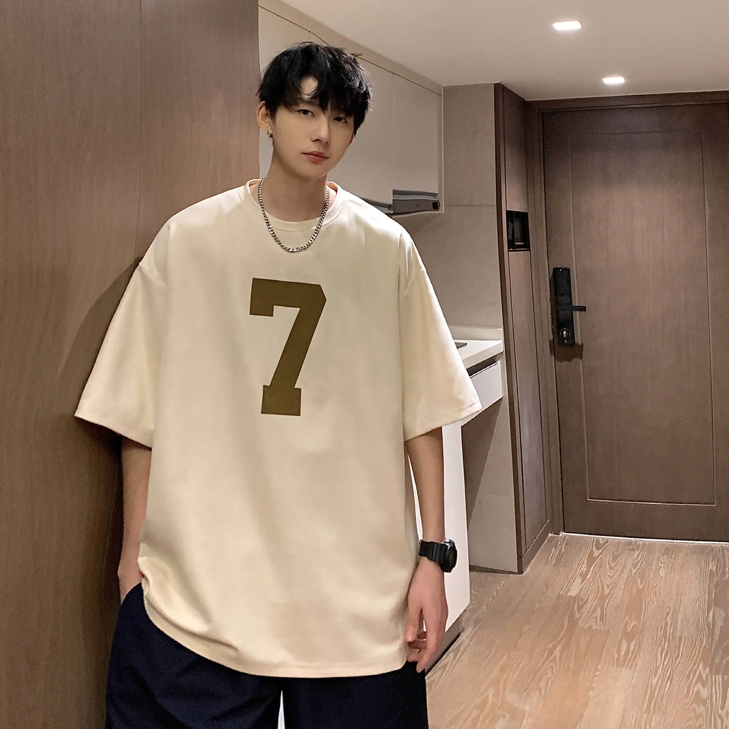 Tshirt men Summer New 7 Printed Couple Casual T Shirt Men Women O-neck Tee Shirt Half Sleeve Unisex Comfortable T-shirt