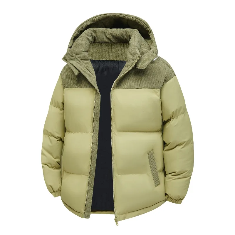 سترة رجالية شتوية مقاومة للرياح عصرية مقاومة للرياح بغطاء للرأس سترة دافئة كاجوال سميكة بلون سادة متعددة الاستخدامات