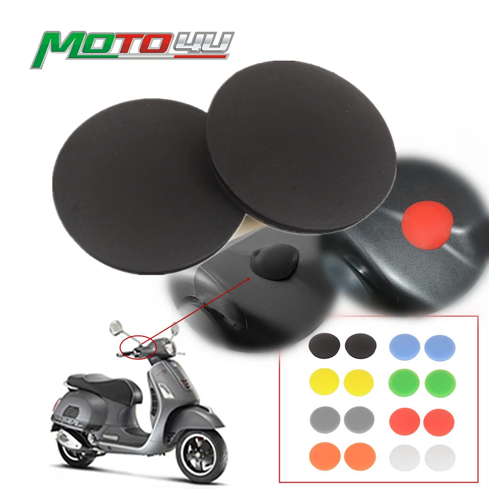Dla Vespa GTS300 GTS 300 250 GTV300 2 sztuk gumowe lustro otwór zaślepka zakrętka pokrywa płyta zaślepiająca modyfikacja lusterka wstecznego