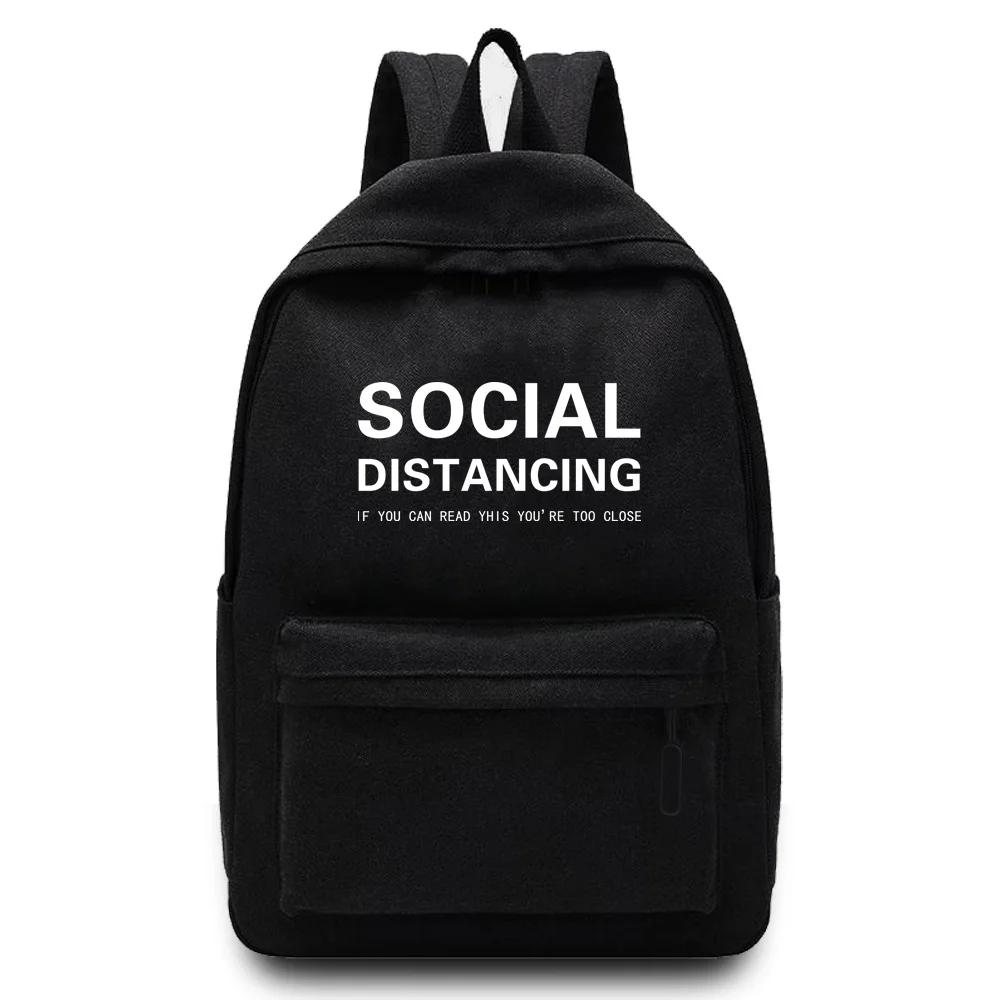 2022 Casual Travel Backpack Student School Bag Large Capacity Laptop Bag Canvas Text Print Zipper Unisex Organizer Shoulder Bag