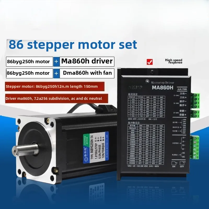 

86 stepper motor set 4.5N/8.5N/12N/stepper motor 86BYG250H with driver DMA860H