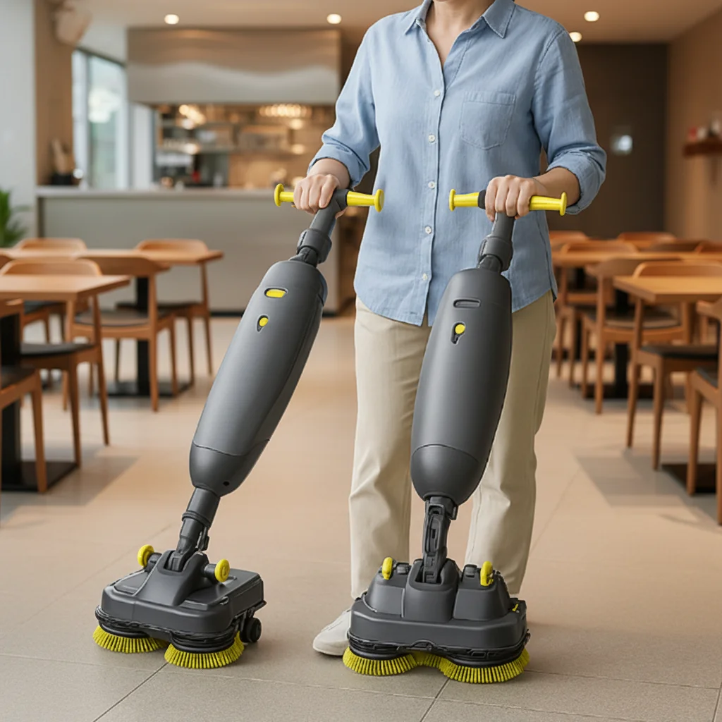 

YG430 Compact Floor Scrubber Battery Powered Commercial Floor Clean Machine for Restaurant