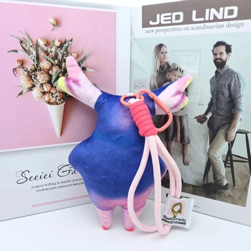 Kawaii قرون القط الوحش أفخم حقيبة سلسلة مفاتيح سحر لينة محشوة دمية قلادة حقيبة ظهر صغيرة لعبة معلقة ملحق هدية للفتيات