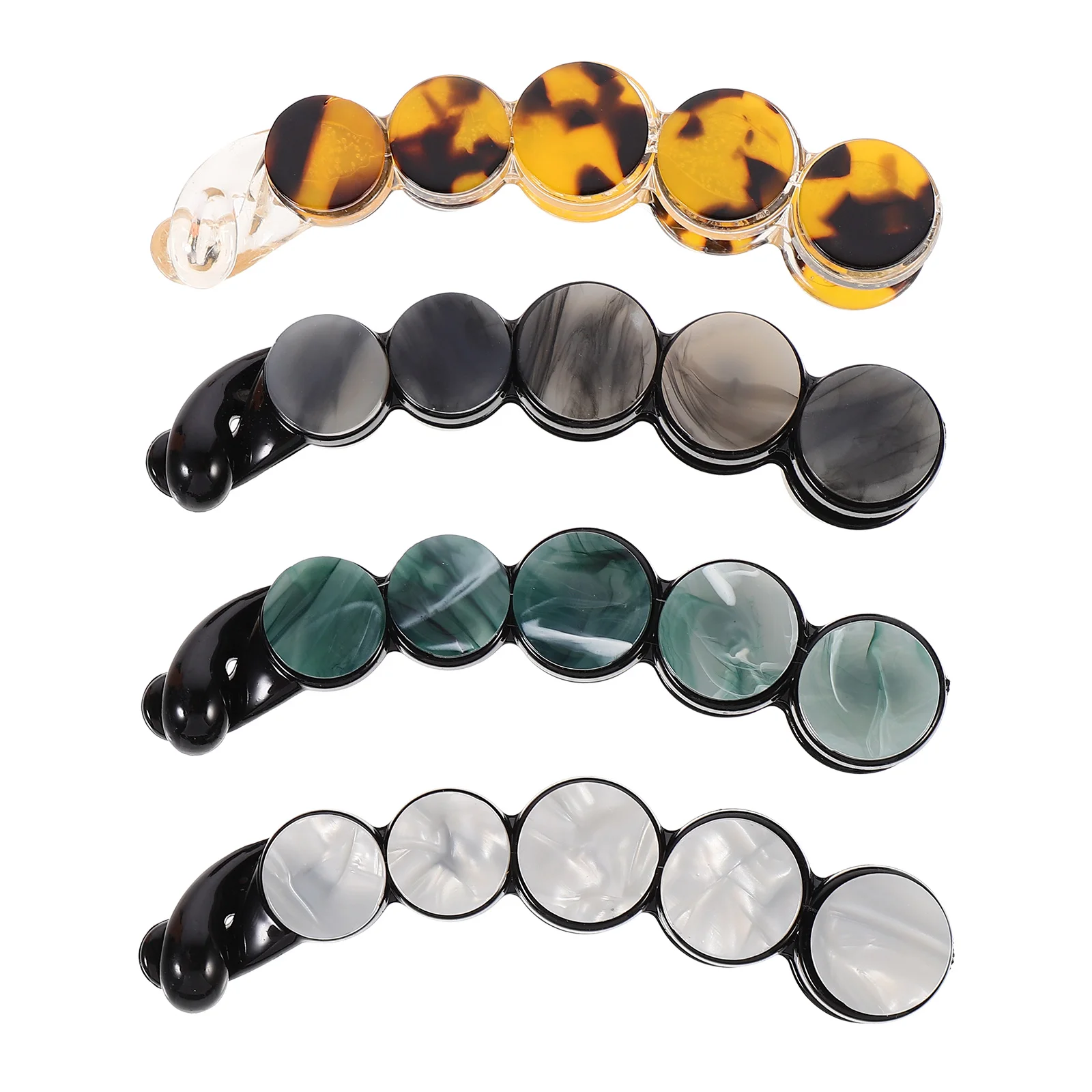 

4 Pcs Hair Clip Acetate Barrettes Beautiful Design Suitable Short Long Hair Weddings Girl Hairpin Parties Gifts