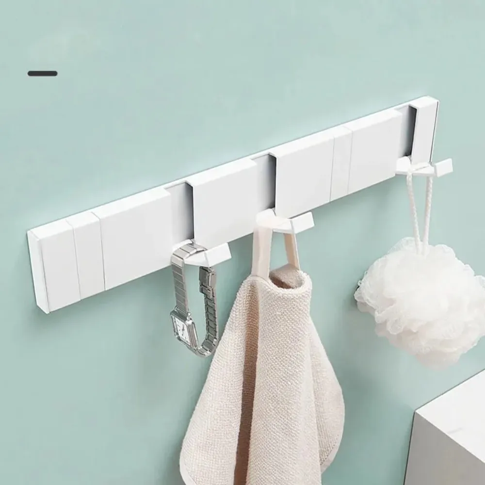 Perchero plegable para baño, estante de acero detrás de la puerta, organizador de ropa, almacenamiento de llaves, toallero, muebles