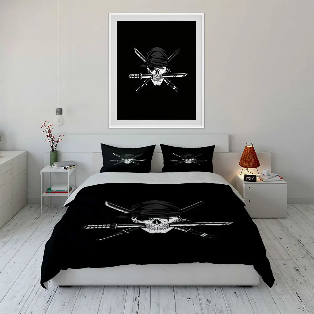 

"Samurai Themed Decor Set" Bedding Set with 1 Duvet Cover 2 Pillowcases Single Double King Queen, Gift
