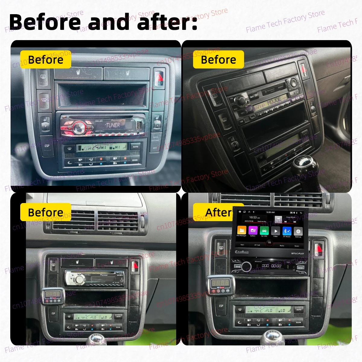 Car Stereo Android for VW Volkswagen Sharan 1 I 2001-2010 1 Din 7