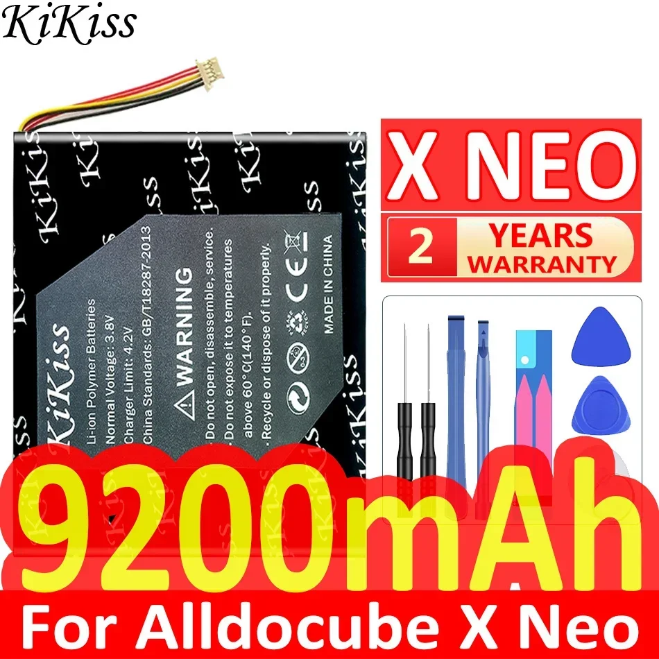 

Мощный аккумулятор KiKiss емкостью 9200 мАч для планшетных ПК Alldocube Cube X Neo, сменный аккумулятор, 7-проводная вилка