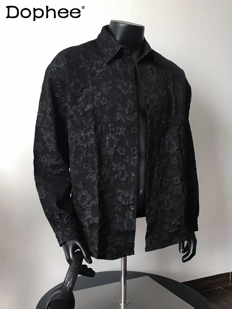 

Japanese Retro Men's Shirt Spring New Design Sense Personality Handsome Loose Casual Long Sleeve Shirt Jacket