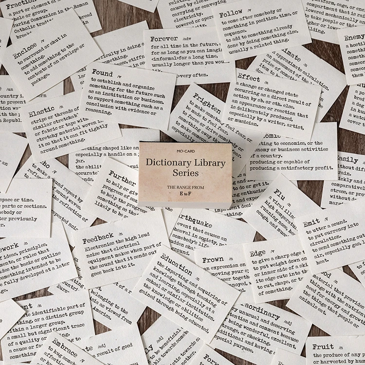 100 stuks/lot Memo Pads Materiaal Papier Woordenboek Bibliotheek Junk Journal Scrapbooking Kaarten Retro Achtergrond Decoratie Papier