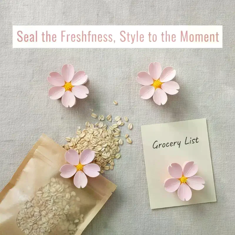 Magnetic Fridge Magnet Seal Clip, Petal Sealing Clip, Magnetic Fridge Sticker, Snack Clip, Flower Decoration