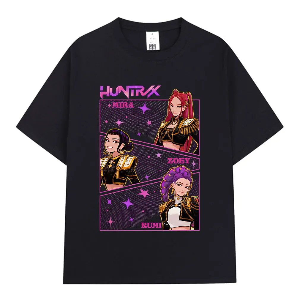 

2025-26 Summer Hot-selling KPop Demon Hunter T-shirt, Rumi Mira Zoey Graphic T-shirt Fashion Oversized Casual Cotton Top