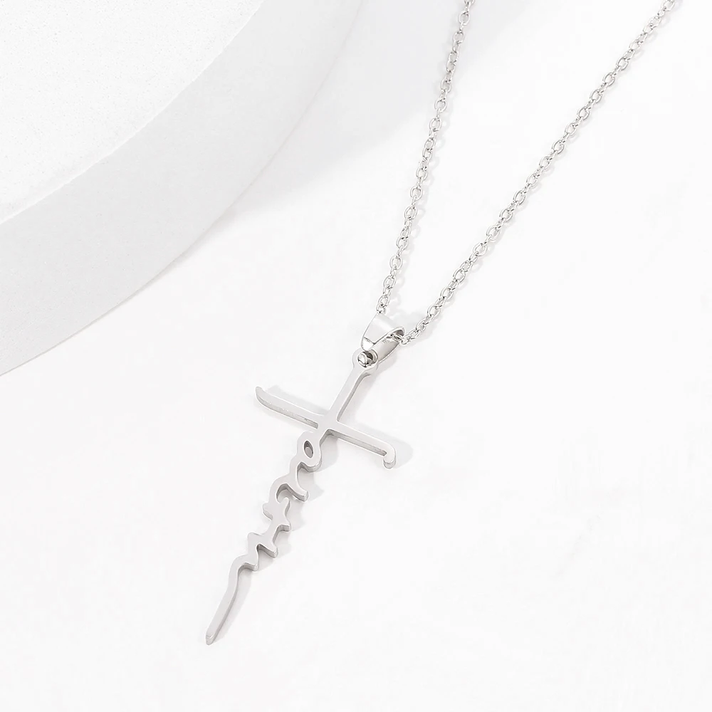 Necklace for Women European and American Fashion Cross Pendant Faith Inspiration Necklace Accessories