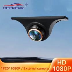 AHD-cámara de visión trasera y delantera para coche, lente ojo de pez dorada de 1080 °, visión nocturna, marcha atrás, para OBDPEAK Dash Cam, 170 P