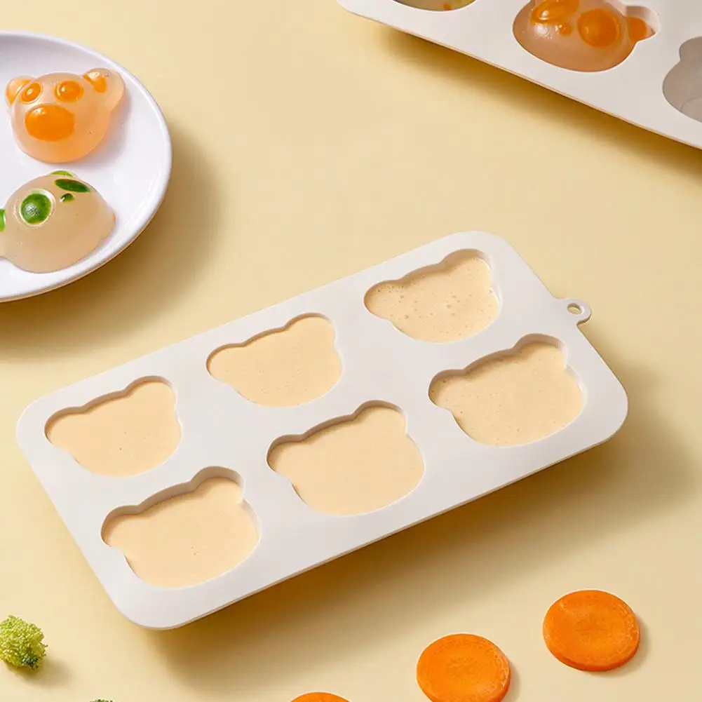 Durable Silicone Baking Tray Baby Mold Set Silicone Bear Rabbit Shape Tray Flexible Food Maker for Desserts Jellies Puddings