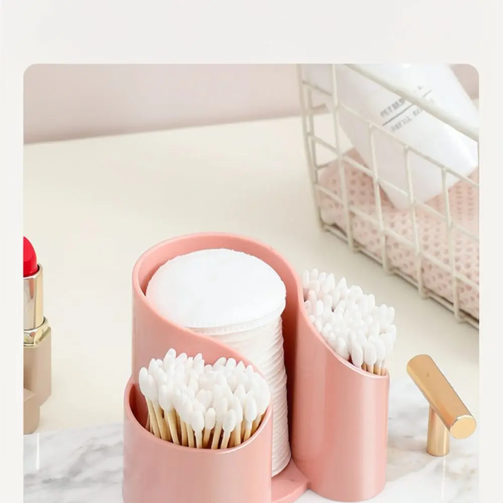 Vanity Makeup Organizer For Cotton Pads Swabs Dental Floss Toothpick Storage Container Desktop Beauty Supplies