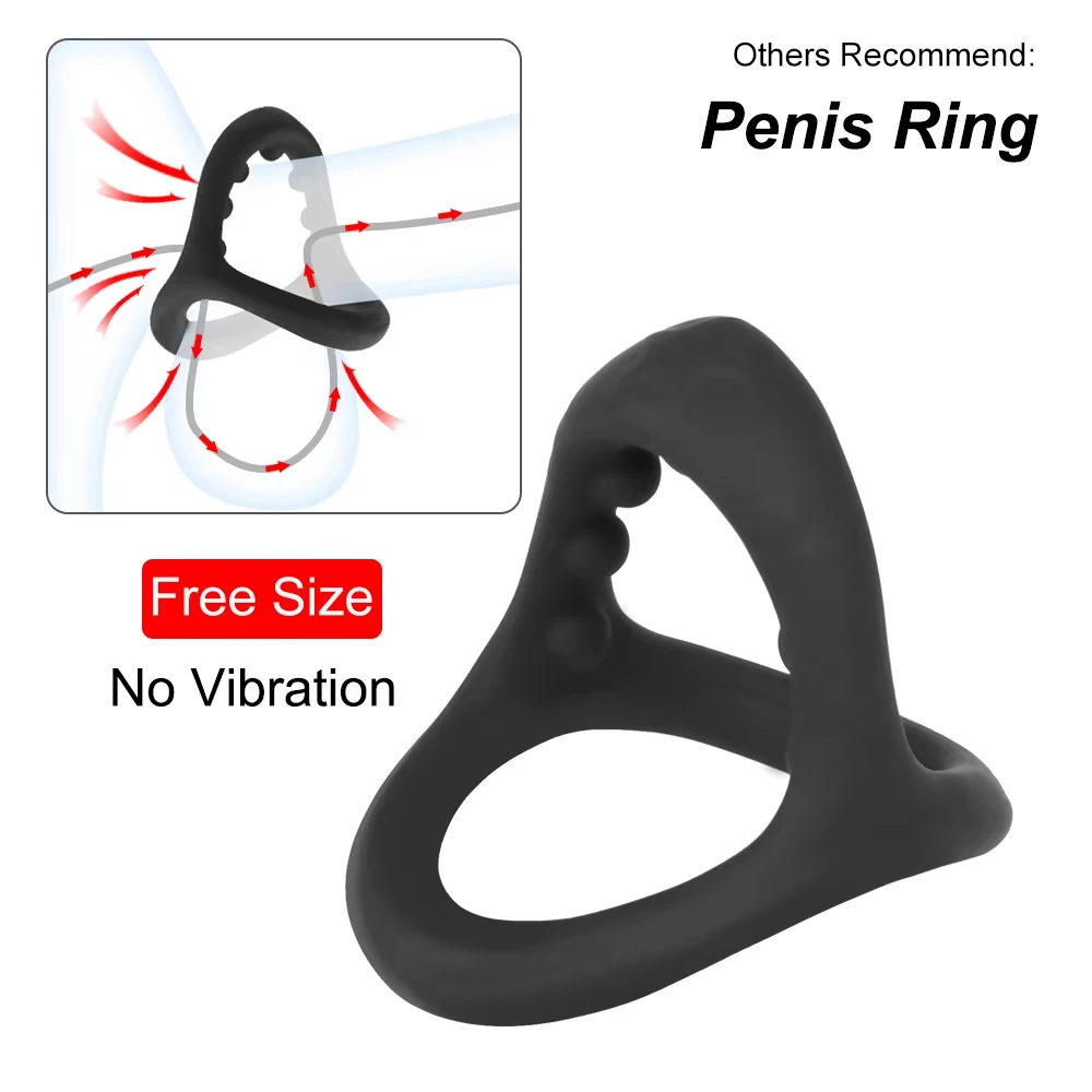 سيليكون حلقات القضيب خاتم الديك الانتصاب تعزيز الثلاثي القضيب الدائري مع تدليك الخرز تأخير القذف الجنس لعب للرجال