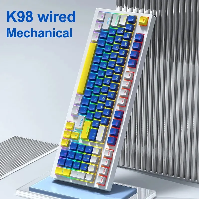 K617 RGB USB 미니 기계식 게임용 키보드, 레드 스위치, 61 키, 유선 분리형 케이블, 여행용 휴대용, 신제품 