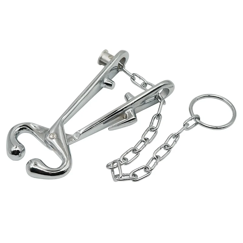 1pcs Bull-Holder Stainless Steel Cow Nose Ring Pliers Farm Cattle Livestock Tool Bull Cattle Bovine With Chain Pulling Tools