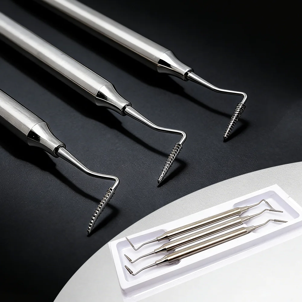 

3pcs Dental Periodontal Bone File Double Ends Stainless Steel Autoclavable Perio Surface Instrument