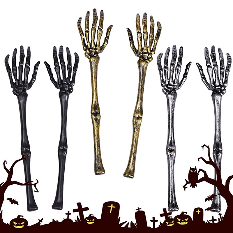 2 Pcs Salad Spoon Decorate Skull Claw Dessert Spoons Making Tools Mixing Hands Plastic Serving Forks