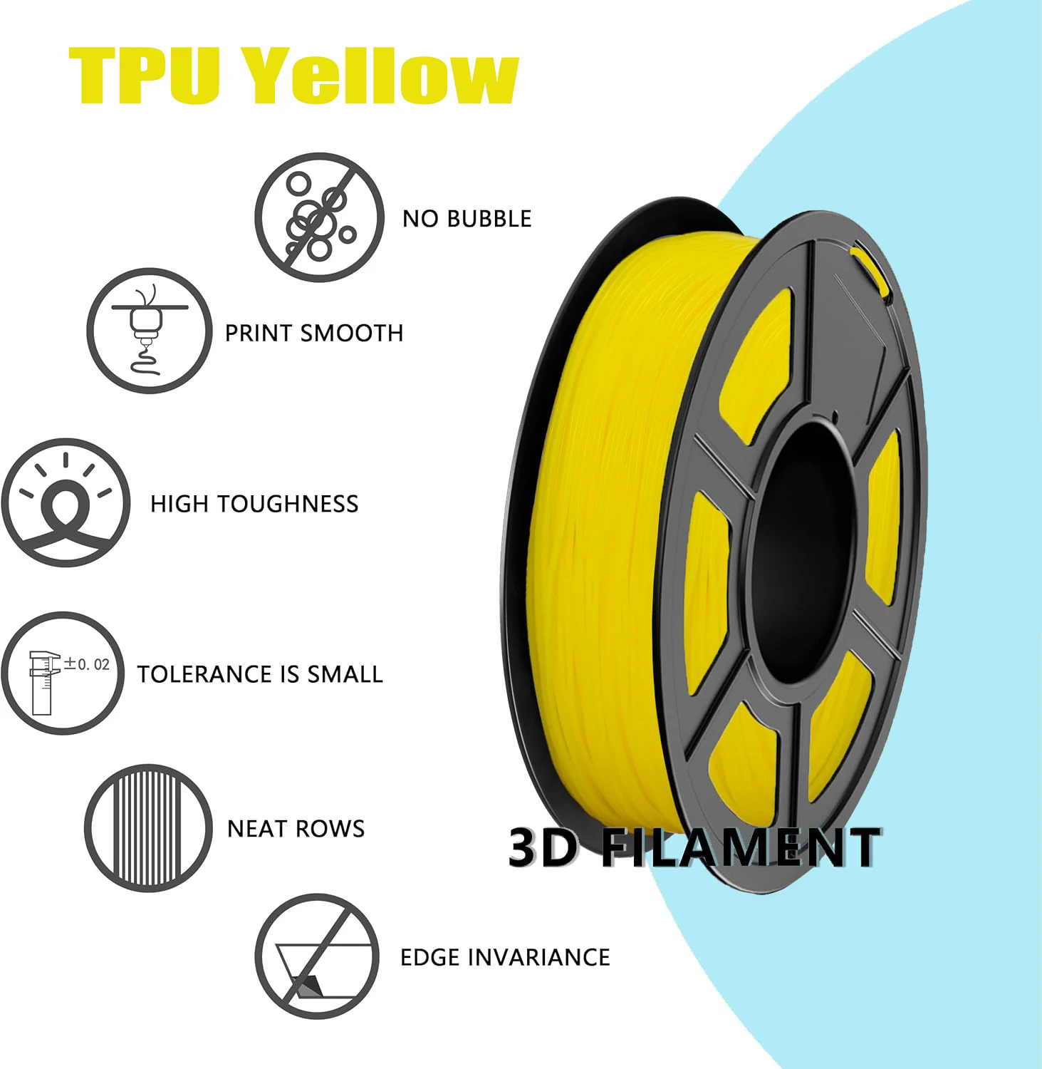 خيوط TPU مرنة 95A، خيوط طابعة ثلاثية الأبعاد 1.75 مم، مناسبة لمعظم طابعات FDM ثلاثية الأبعاد 250 جرام/500 جرام/1000 جرام