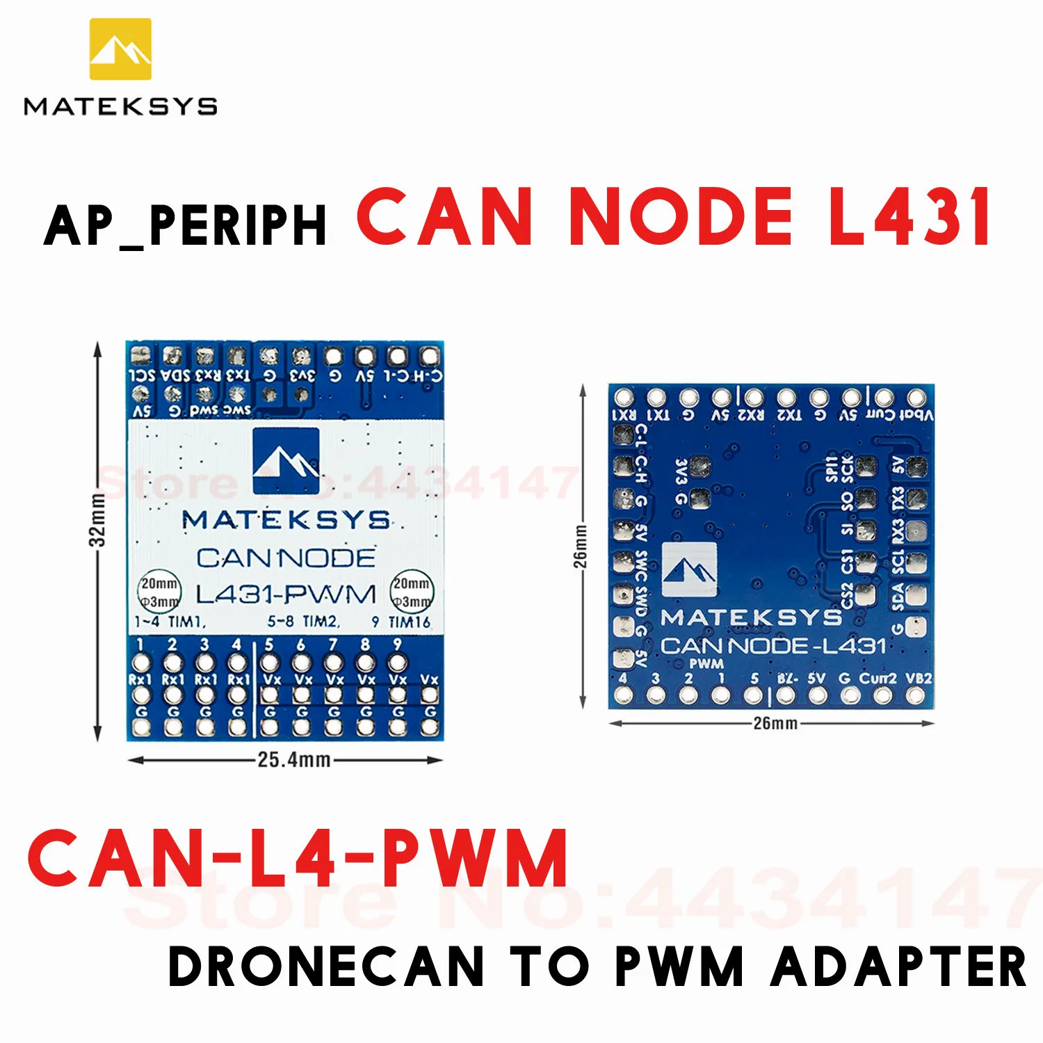 MATEK CAN-L4-PWM L431 AP_PERIPH DRONECAN TO PWM ADAPTER ArudPilot Turn PWM Servos Into CAN DShot Capable ESCs Into CAN ESCs