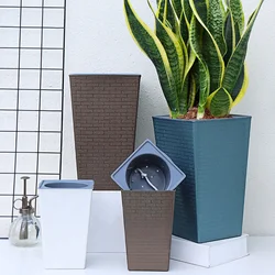 Self Watering Planter Handmade Self Watering Plant Flower Pot With Water Container Modern Flowerpot Plastic Planter Garden Decor