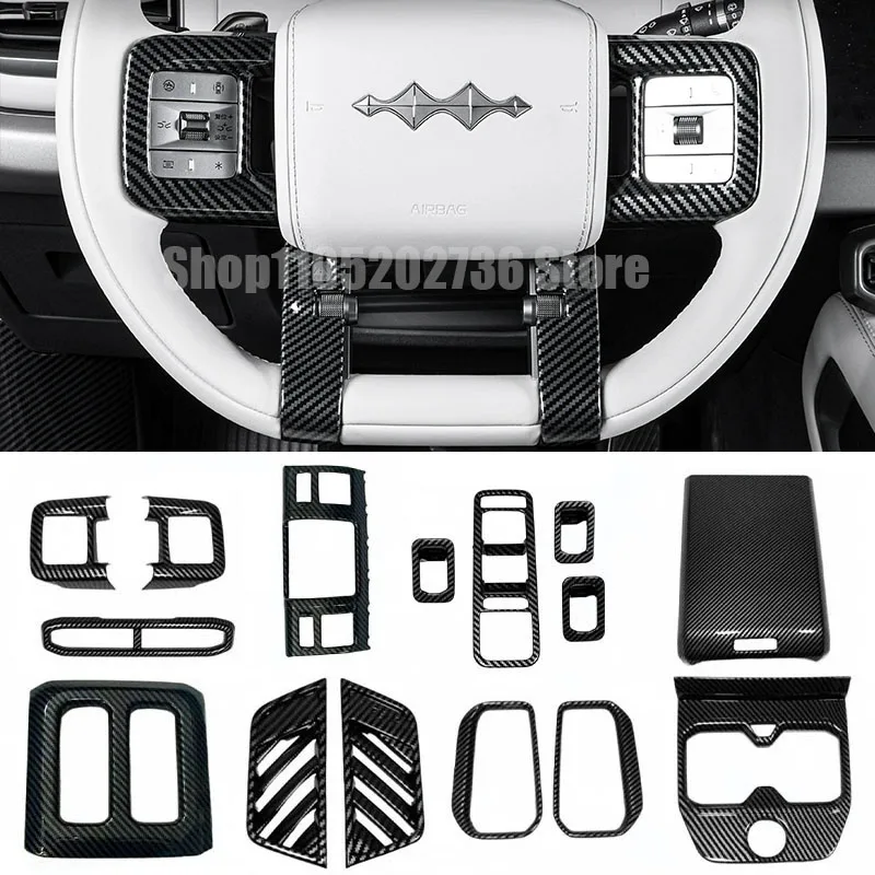 

Carbon Fiber ABS Panel Decorative Cover Trim Compatible for BYD Leopard 3 Titanium 3 Control Overlays Cover Trim