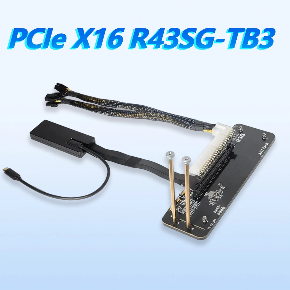 

ADT-Link R43SG-TB3 PCIe X16 PCI-e To TB3 Extension Cable PCI-Express Cables EGPU Adapter EGPU for NUC / ITX / STX / Notebook PC