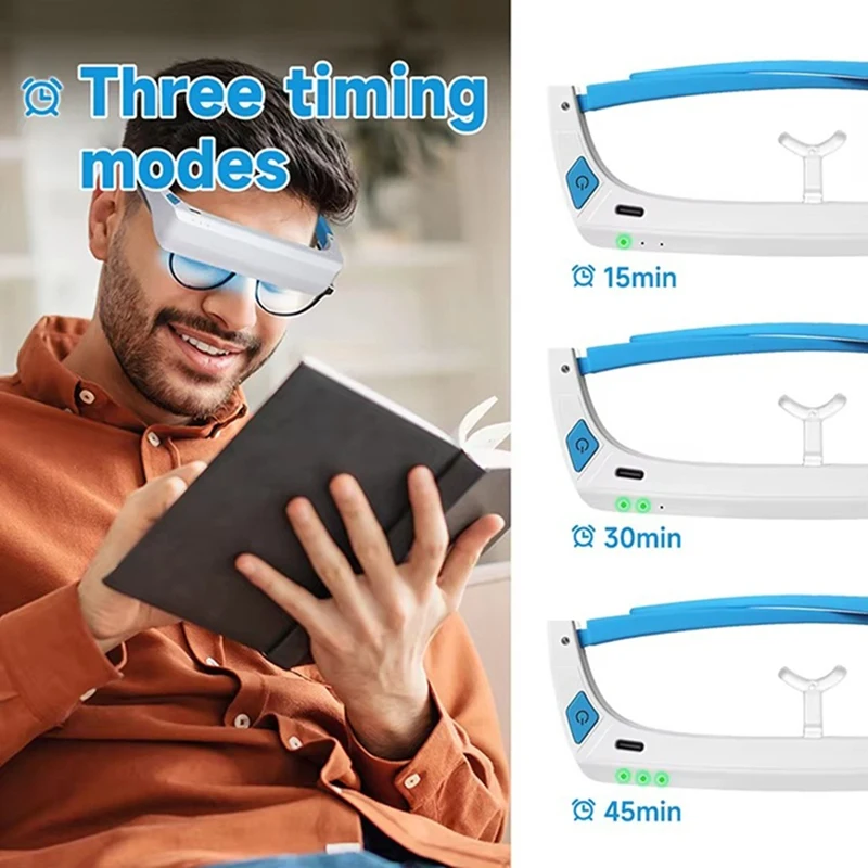 جهاز تدليك ساخن للعين من BAADE لإزالة الوسائد الهوائية، جهاز تدليك للعين بالضغط الساخن، علاج بالضوء الأزرق والأبيض، استرخاء التعب