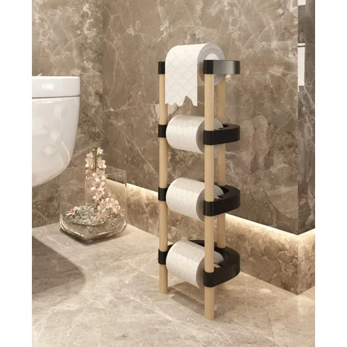 Bathroom Accessory Wooden Wc Toilet Paper Holder 4 Layers Roll Stock Useful Functional Bathroom Products Home Appliances Useful