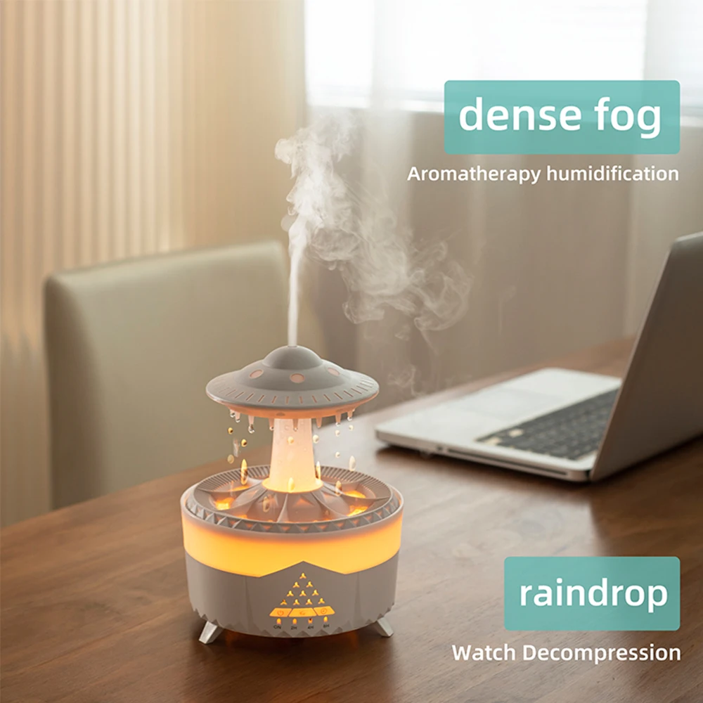 UFO Colorful Night Light Dimmable Gradient Lighting Humidifier Fine Mist Humidification Large Capacity Water Tank Aroma Diffuser