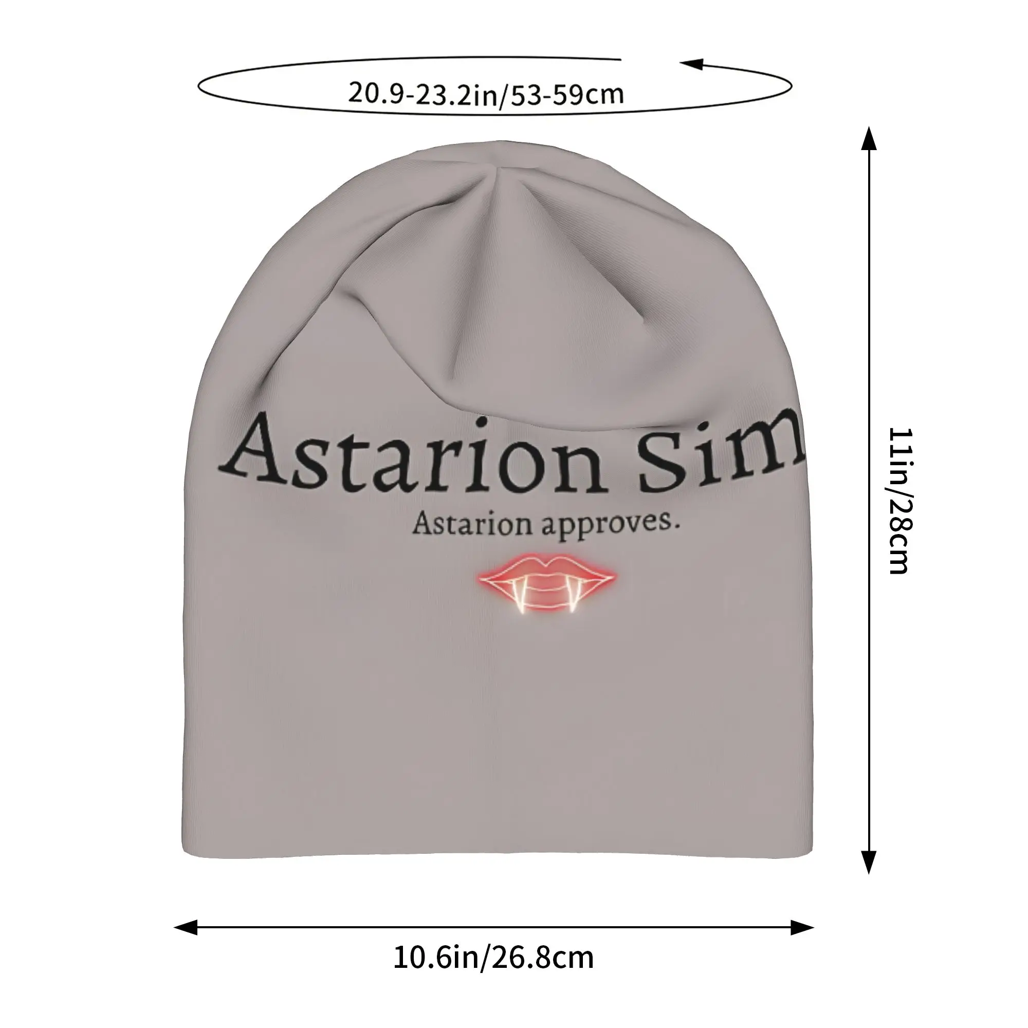 Astarion Simp With Fangs Hat Thin Caps Men Women  Baldur Gate Skullies Beanies Ski Caps Soft Bonnet Hats