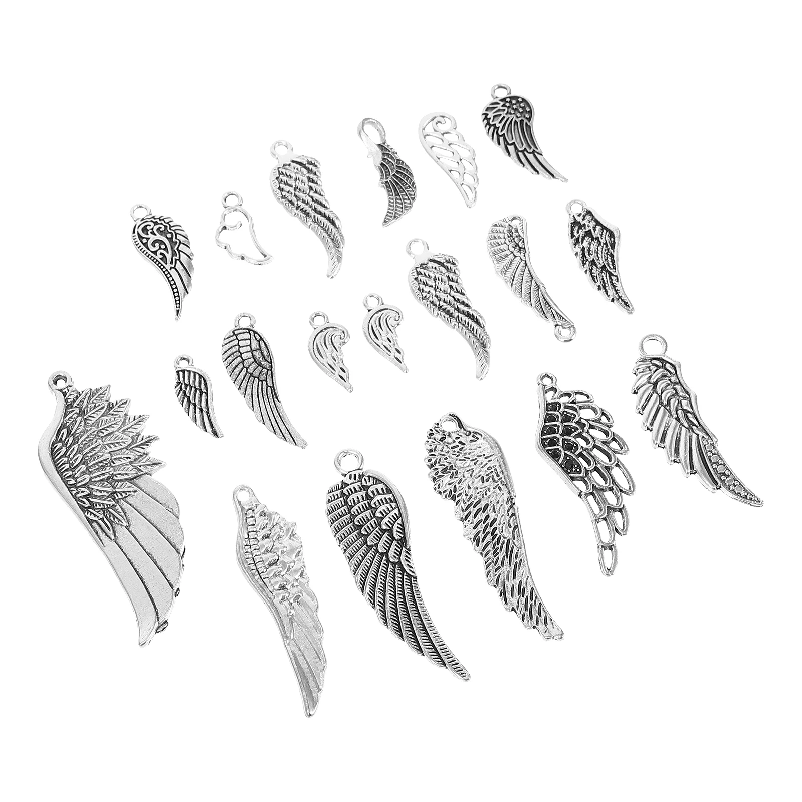 

35pcs Alloy Jewelry Accessories DIY Making Charms Necklaces Bracelets Angel Wings Pendant Findings Decorative