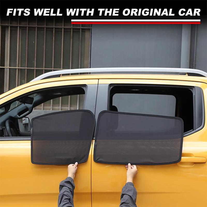 

For Ford Ranger T9 2023+ Car Sun Shade UV Protection Car Curtain Car Side Windows Mesh Sun Visor Protection Trunk Window Film